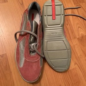 New Prada pink suede shoes